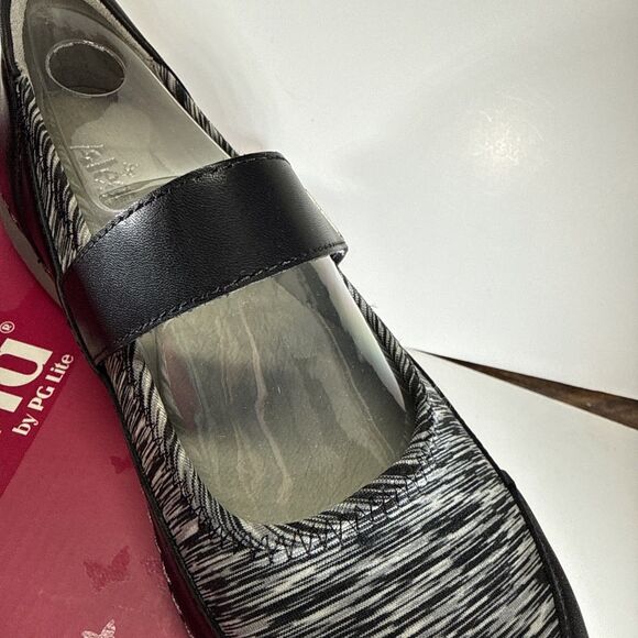 Alegria Women's Gem Black & White Shoes Size 11 Wide Mary Jane Style Soft Upper - Picture 7 of 12